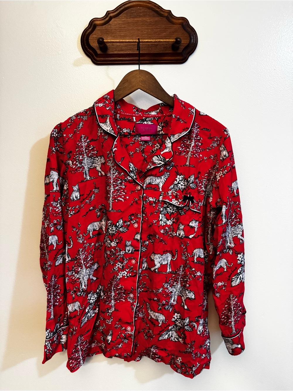 Victoria's Secret Red Animal-Print Kids Pajama Top